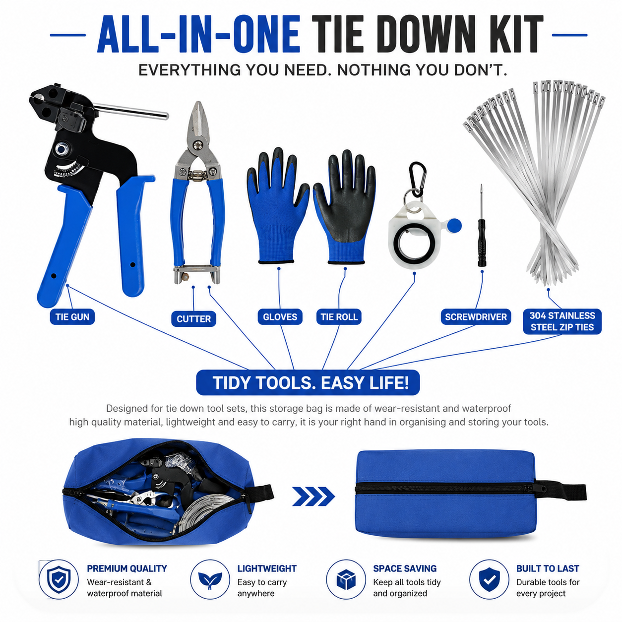 HANDIVO™ Stainless Steel Zip Tie Tool Kit