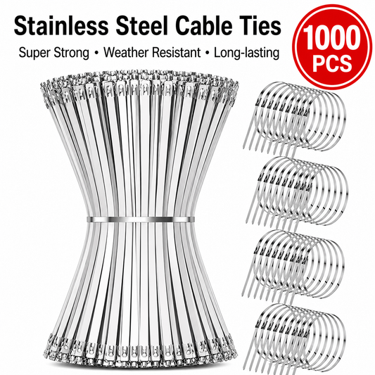 +1000 PCS 304 Stainless Zip Ties (4.6×300mm)